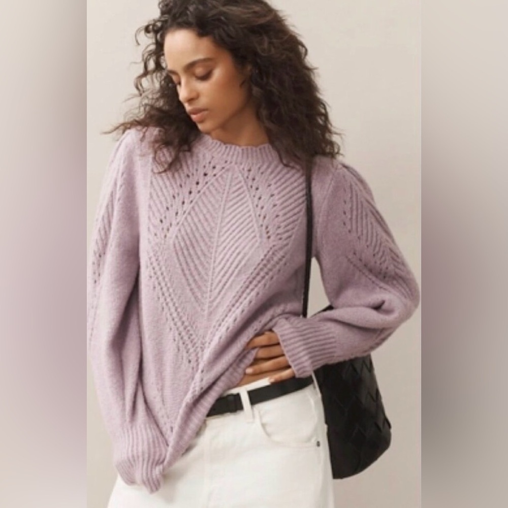 Anthropologie Scalloped Collar Sweater